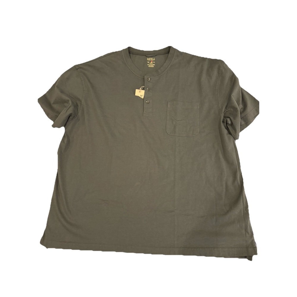 NWTO Red Head Shirt Mens 3XL Green Short Sleeved Cotton Henley Travel Base Layer